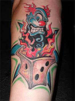 Clown im Wrfel Tattoo