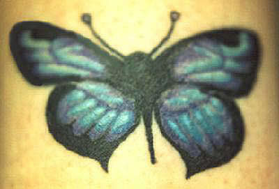 Türkiser Schmetterling Tattoo