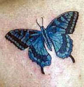 Blauer Schmetterling Tattoo