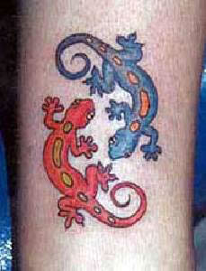 Zwei Geckos Tattoo